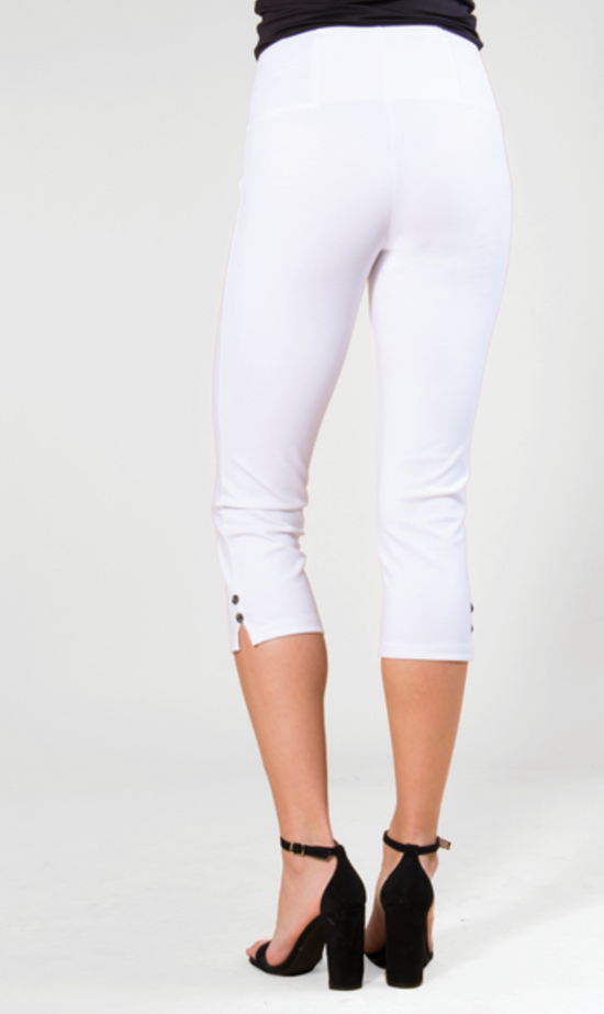 * Simply Noelle Cropped 2 Button Pant in White