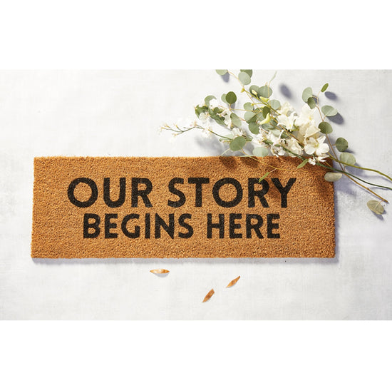 * Skinny Wedding Doormat - Our Story Begins Here