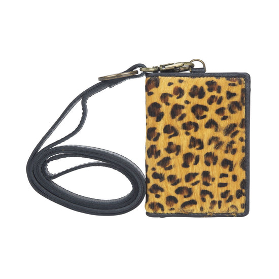 * Cowhide Credit Card Holder with Lanyard