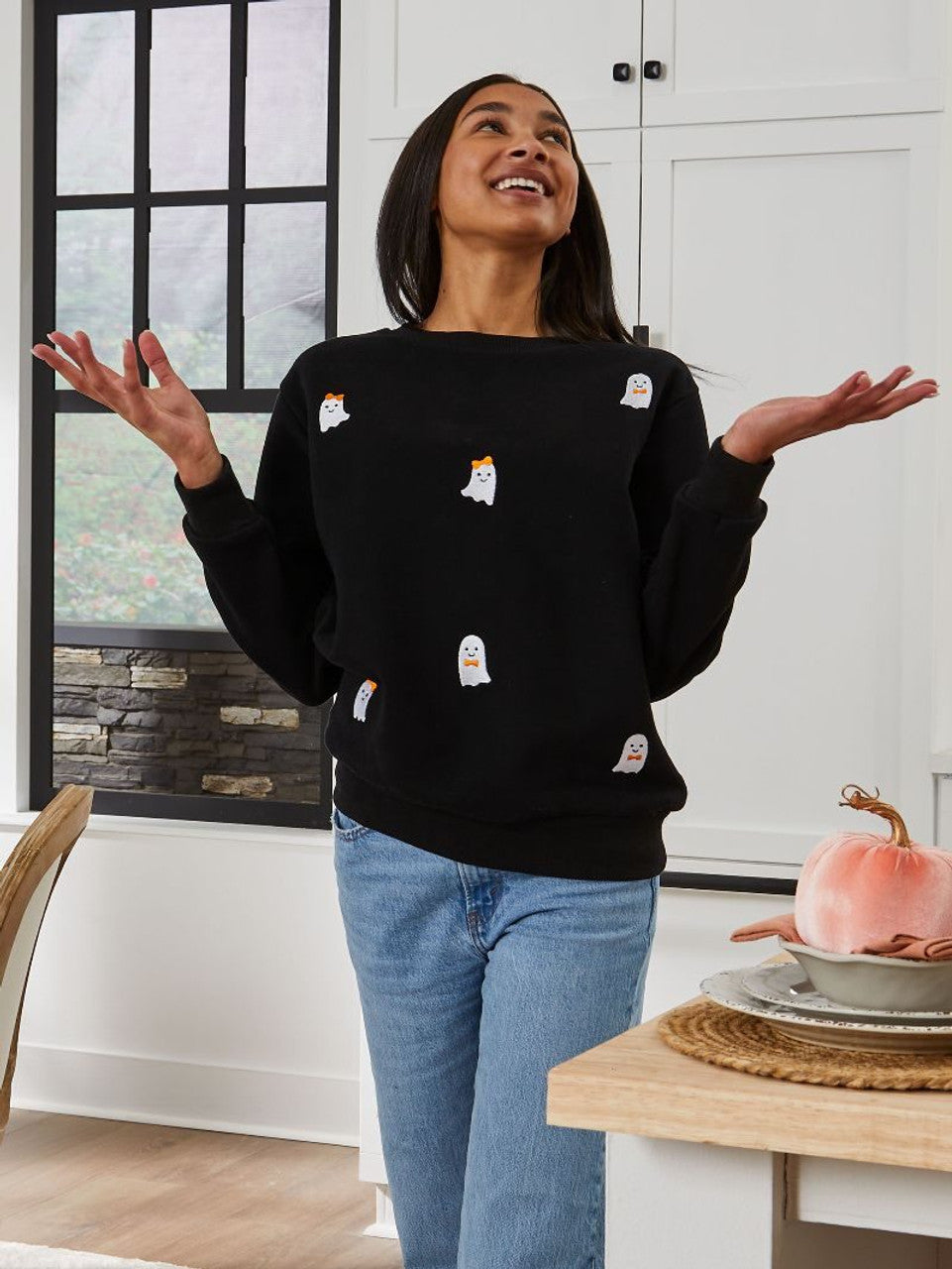 . Dilara Ghost Crew Sweatshirt by Simply Southern