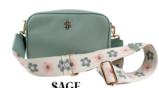 * Sage Faux Leather Crossbody