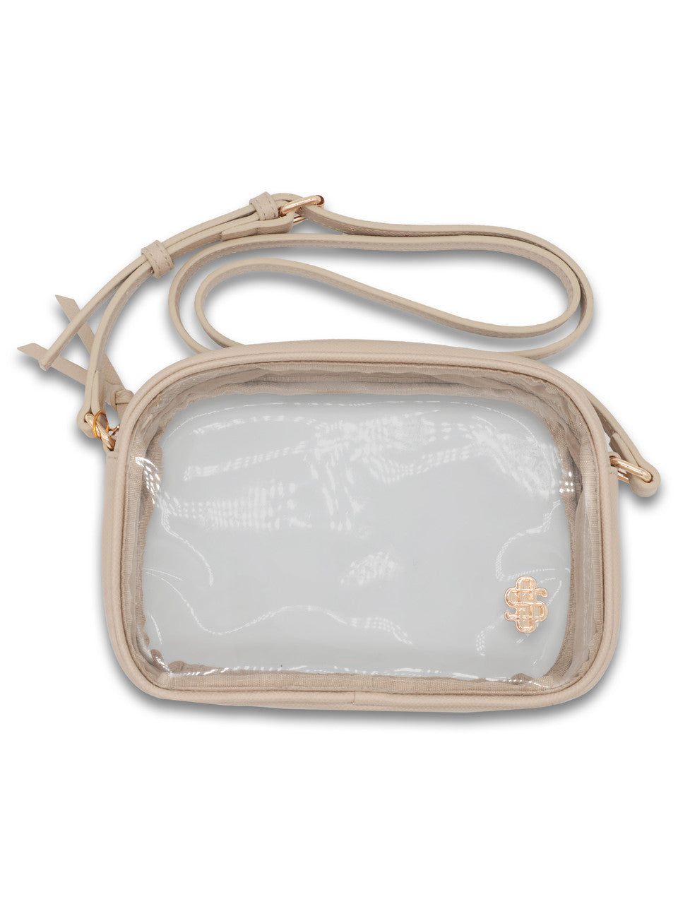Beige Vegan Leather Stadium Bag