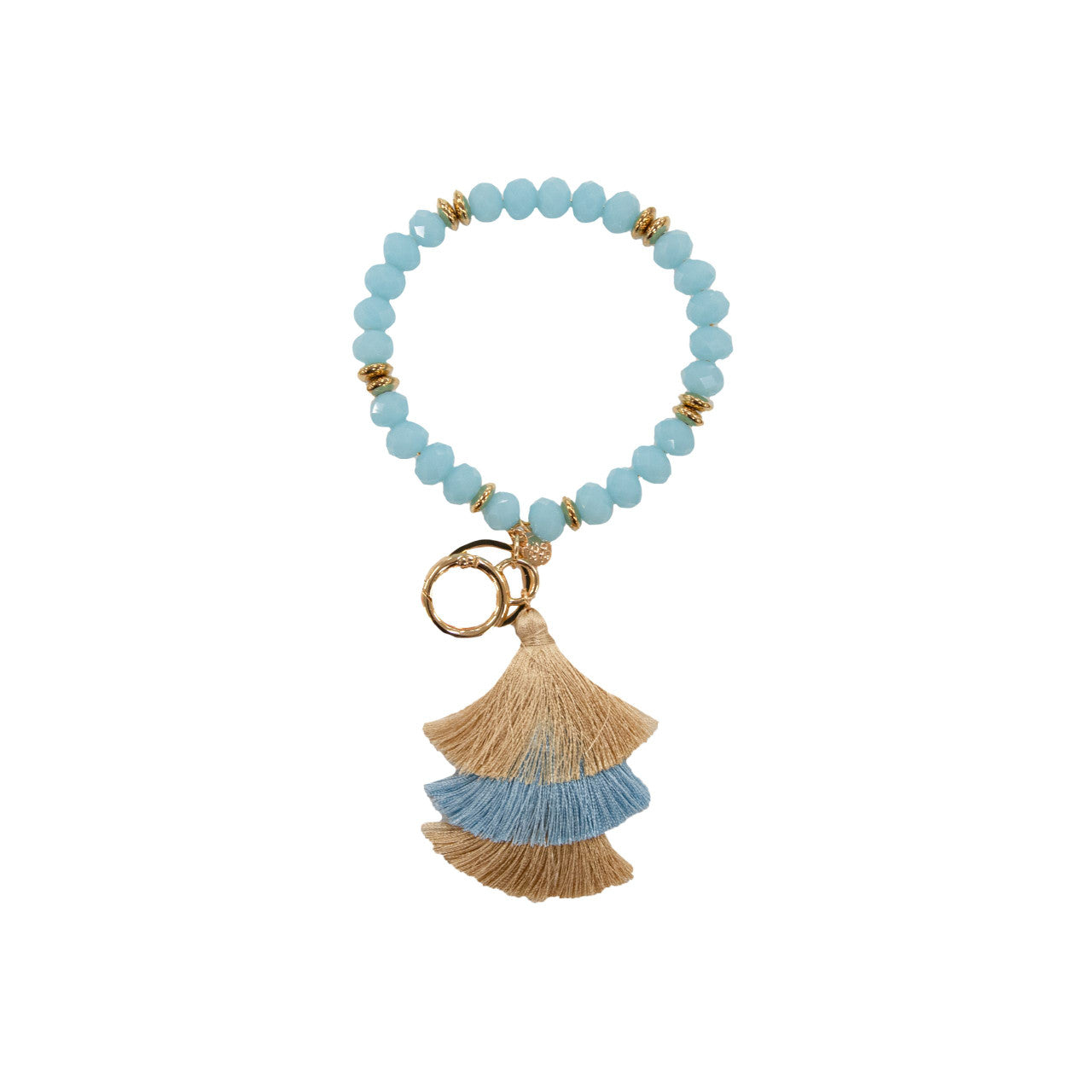 Load image into Gallery viewer, * Turquoise Crystal Beaded Bangle Keychain
