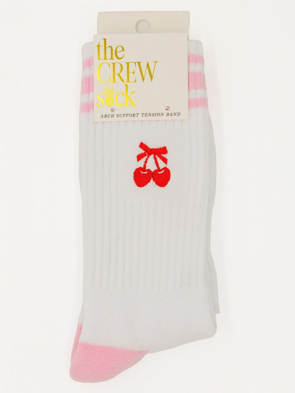 . Simply Southern Women's Embroidered Cherry Crew Socks