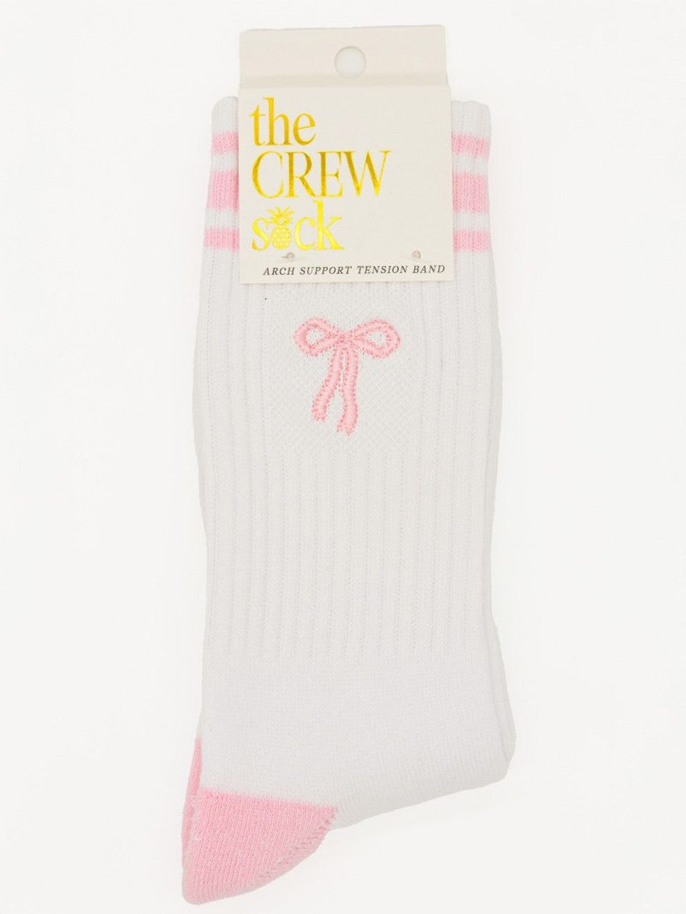 . Simply Southern Women's Embroidered Big Bow Crew Socks