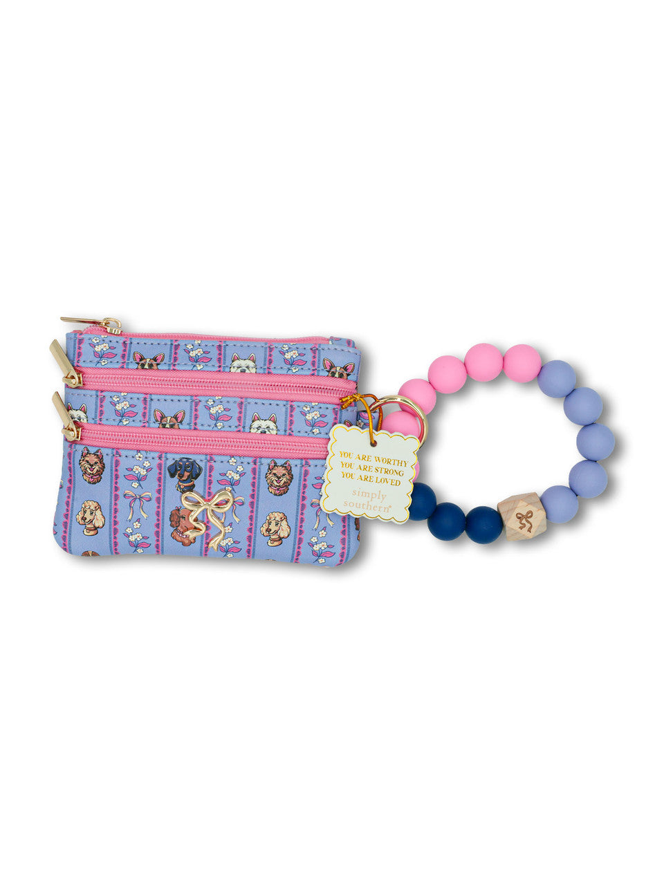 Dog Bow Bead Bangle Wallet