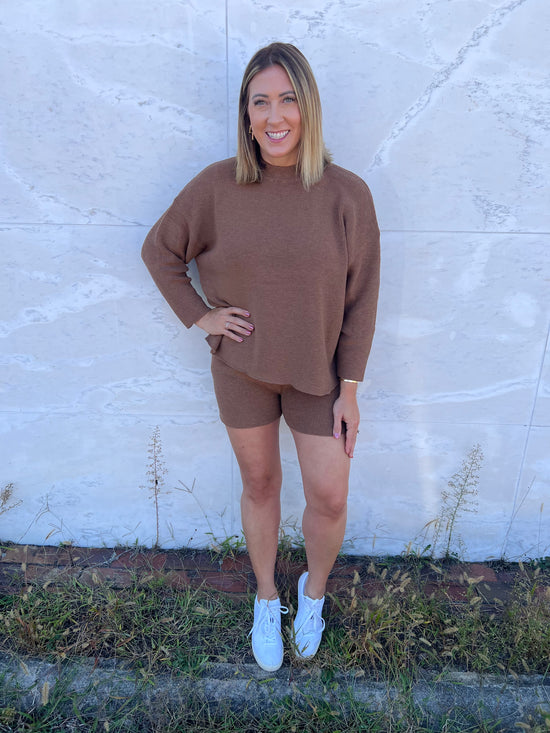 Lounging Vibes Round Neck Sweater and sweater Short Set