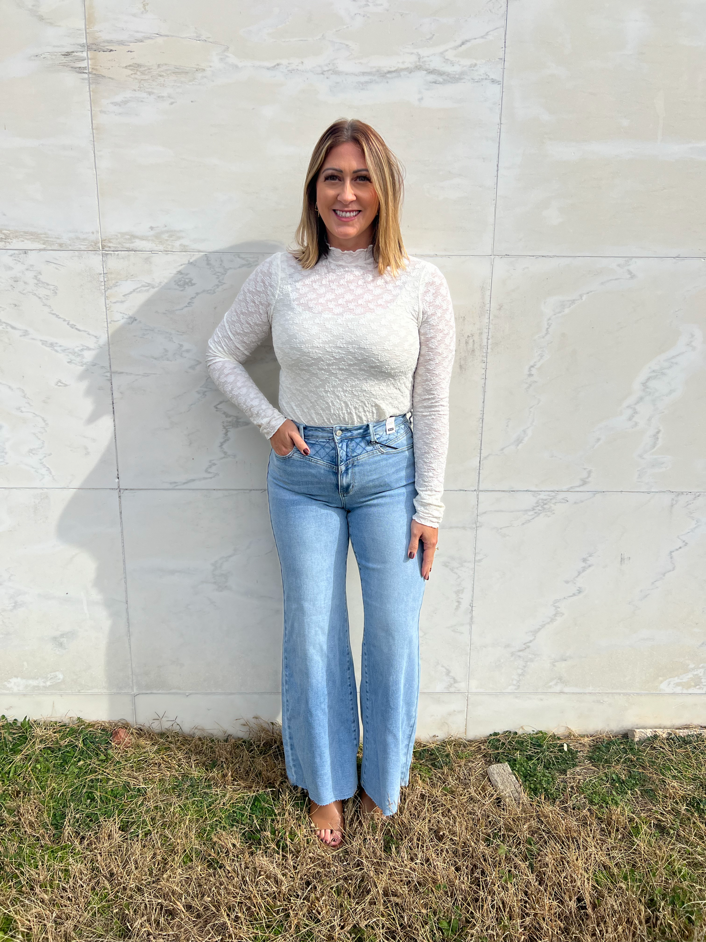 . Judy Blue High Waisted Retro Wide Leg Jeans