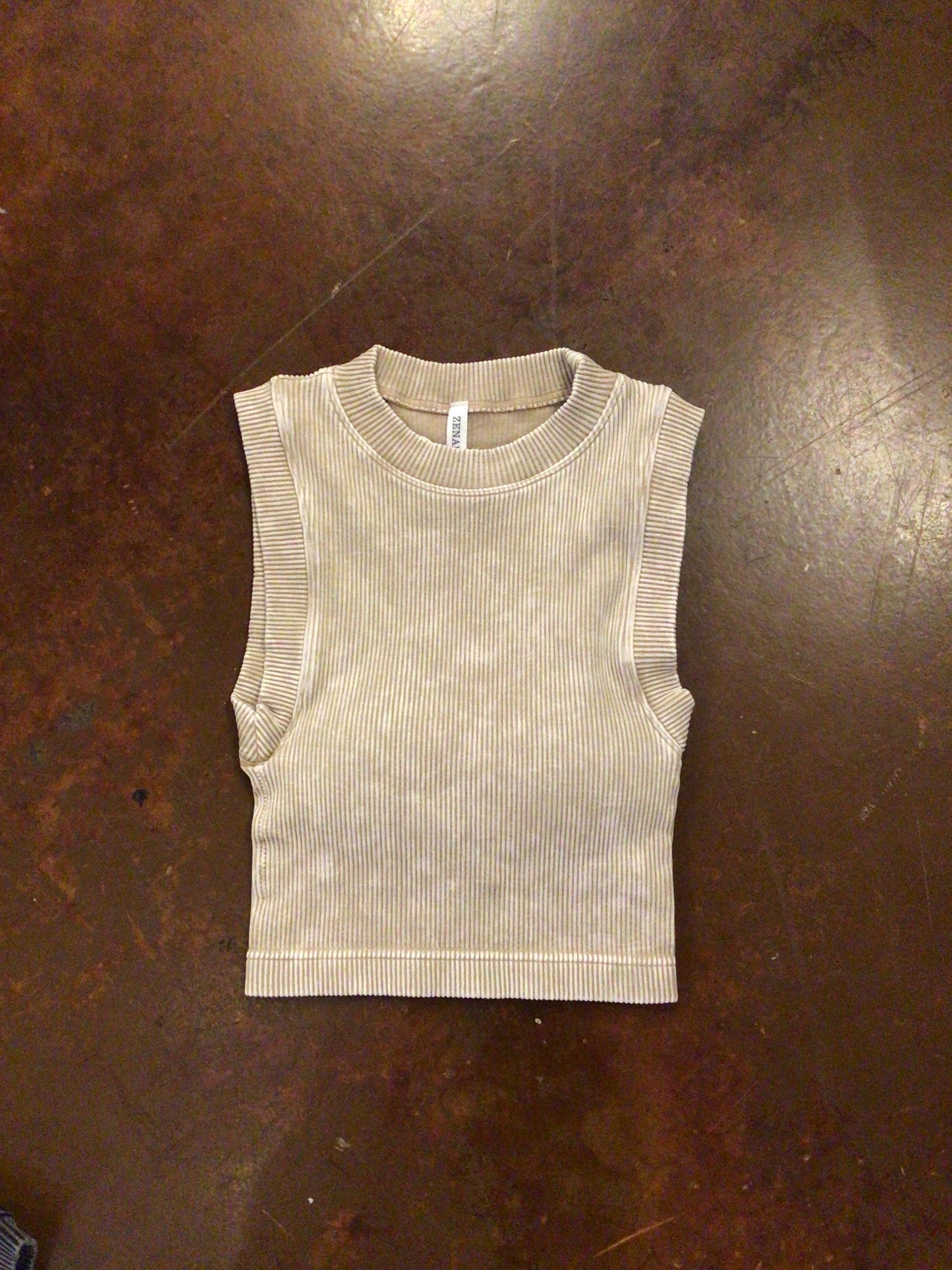 . Ribbed Cropped Muscle Tank