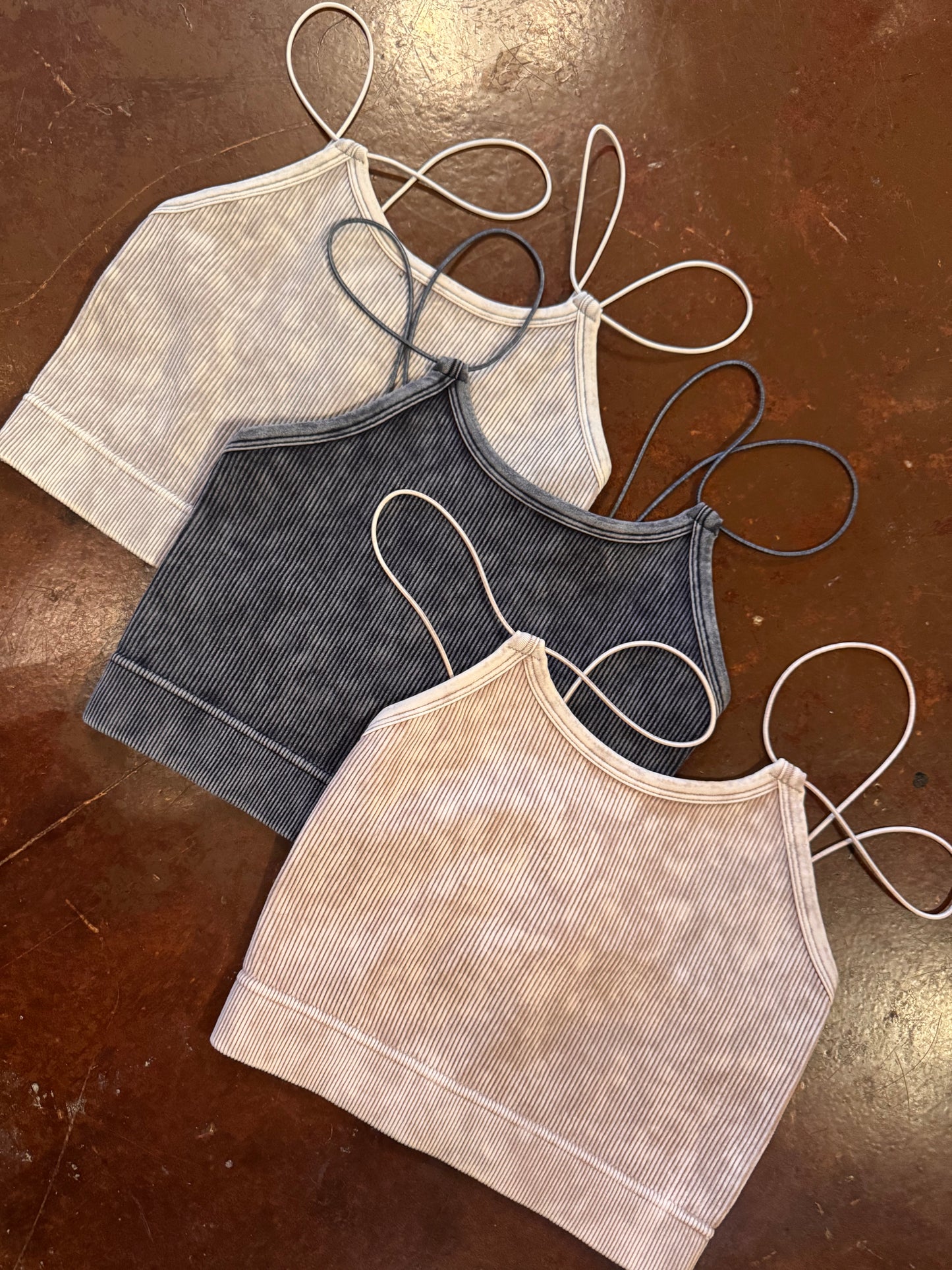 . Bliss Hearts Ribbed Double Strap Brami