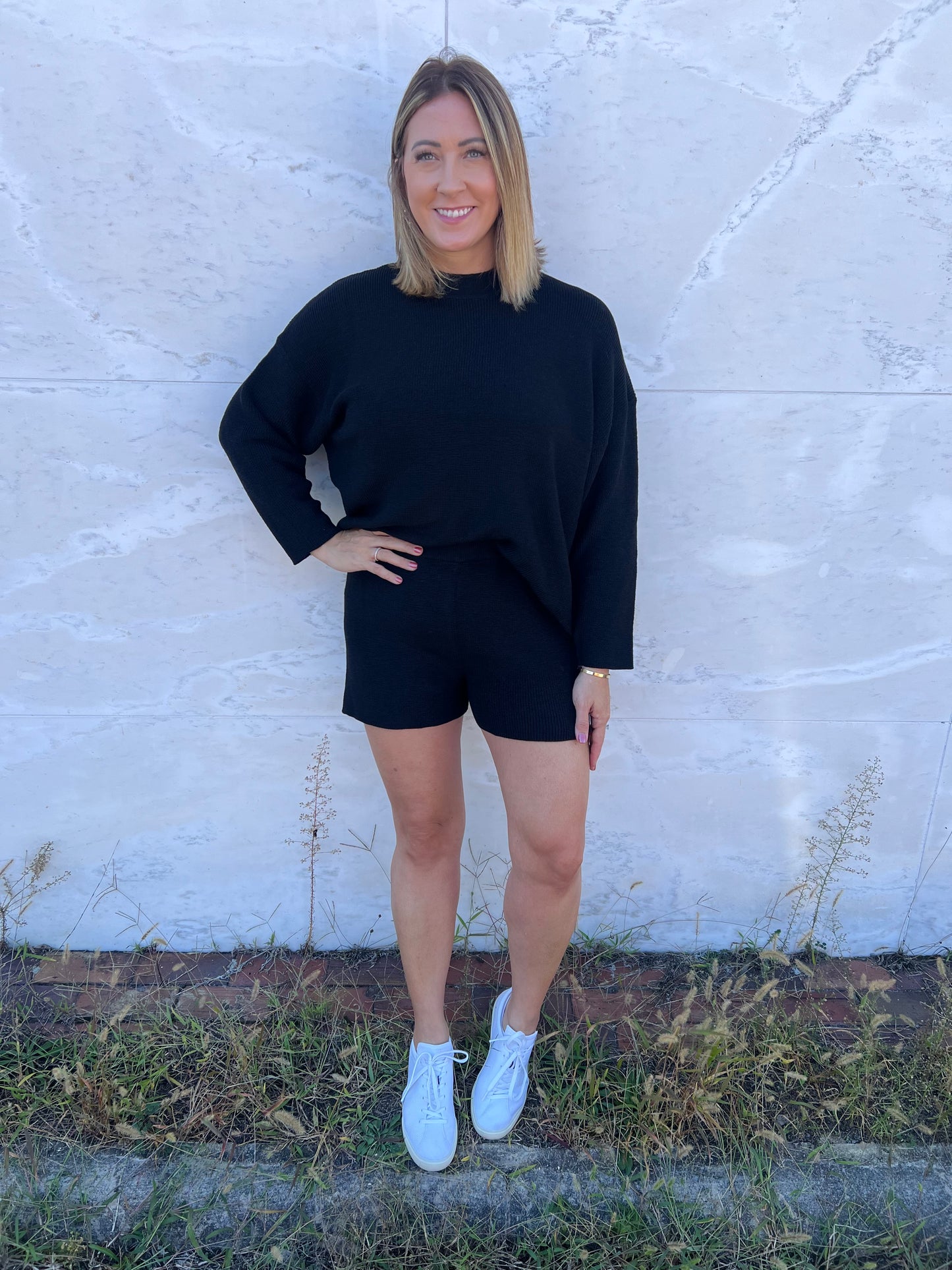 . Lounging Vibes Round Neck Sweater and sweater Short Set