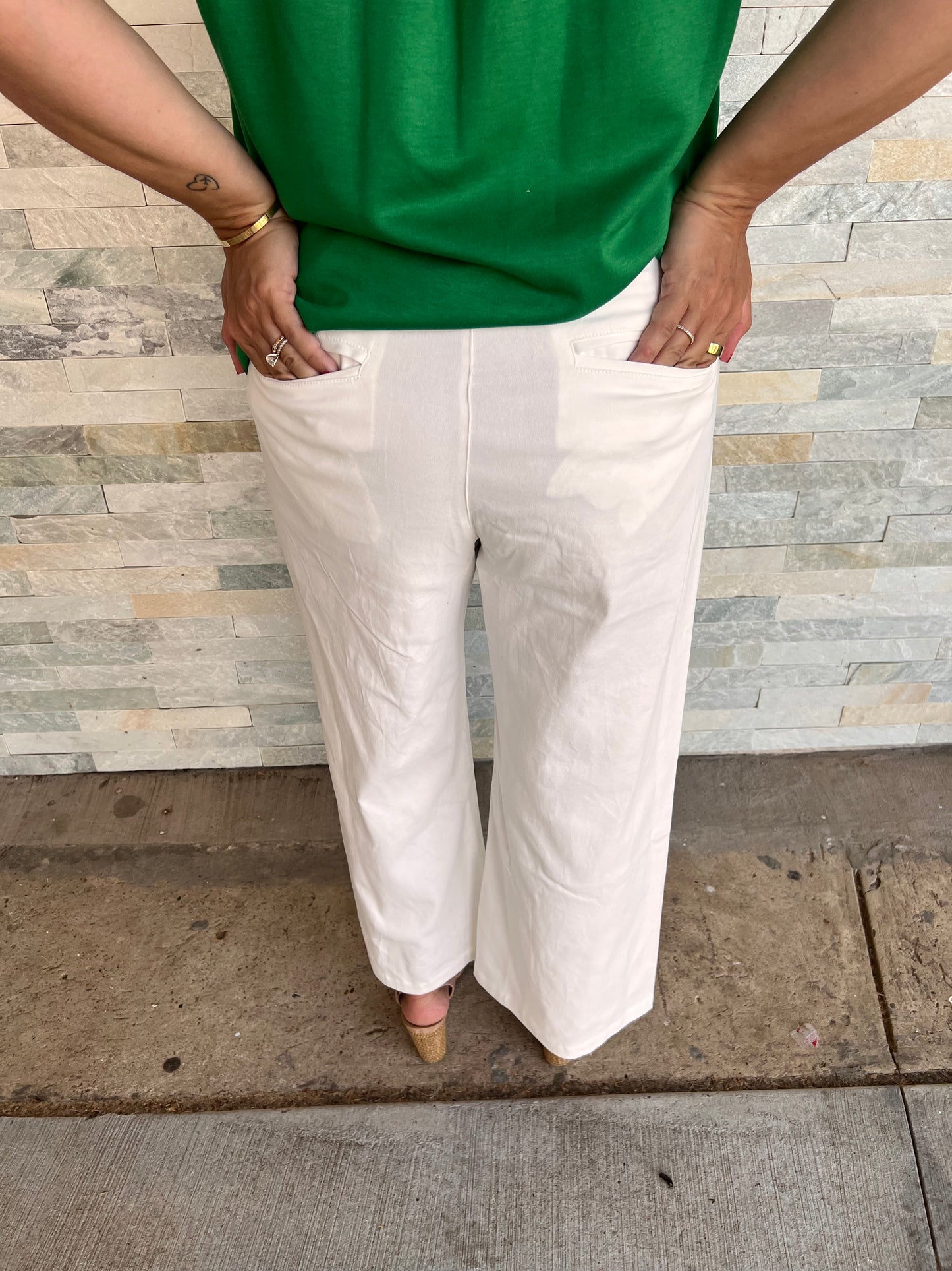 Sweet Serenity White Wide Leg Pants