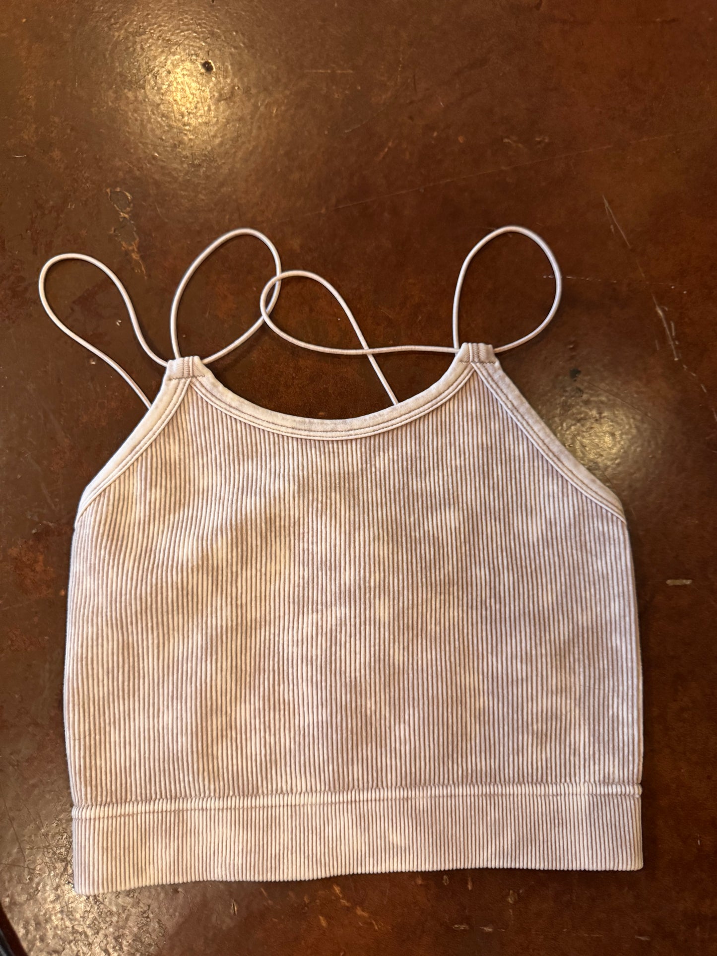 . Bliss Hearts Ribbed Double Strap Brami