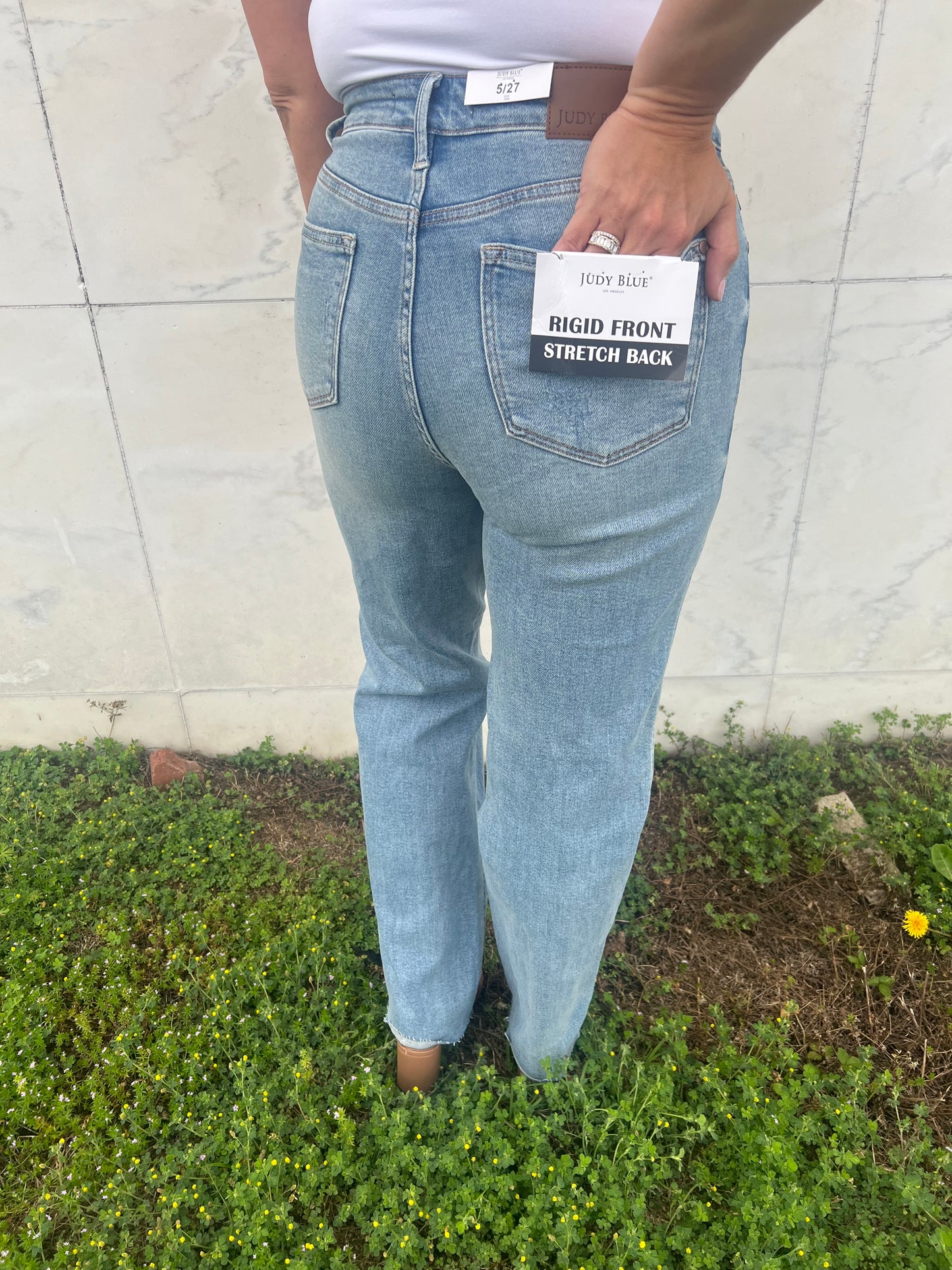 . Judy Blue High Waist Rigid Magic 90's Destroy Straight Leg Jeans