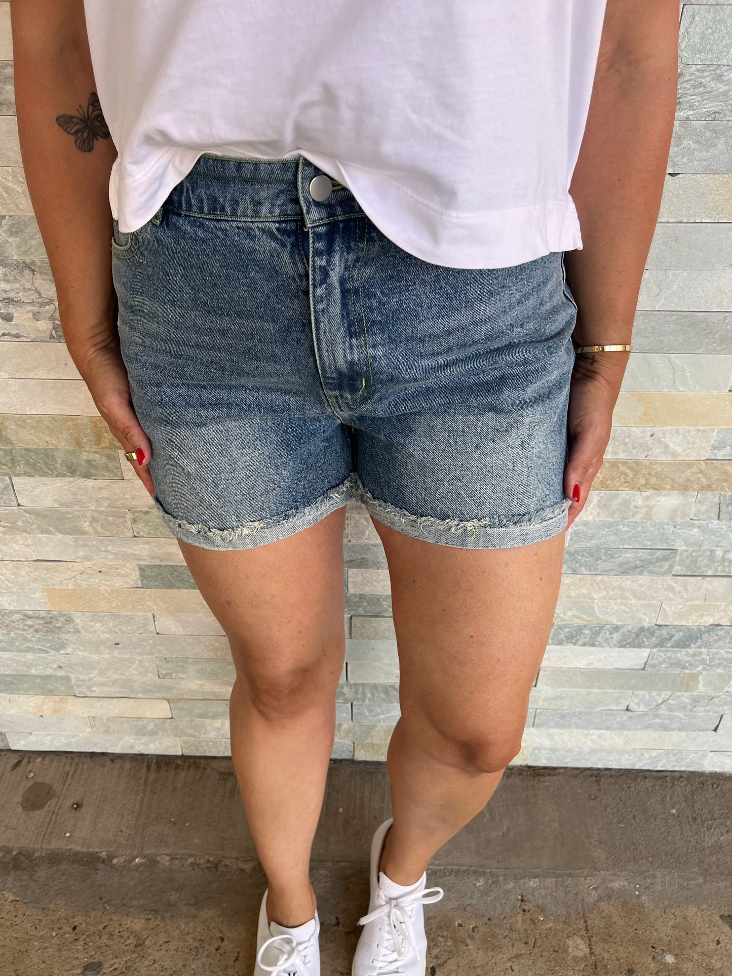 Give it a Go Cutoff Denim Shorts
