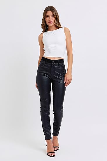 Judy Blue Faux Leather& Denim Skinny