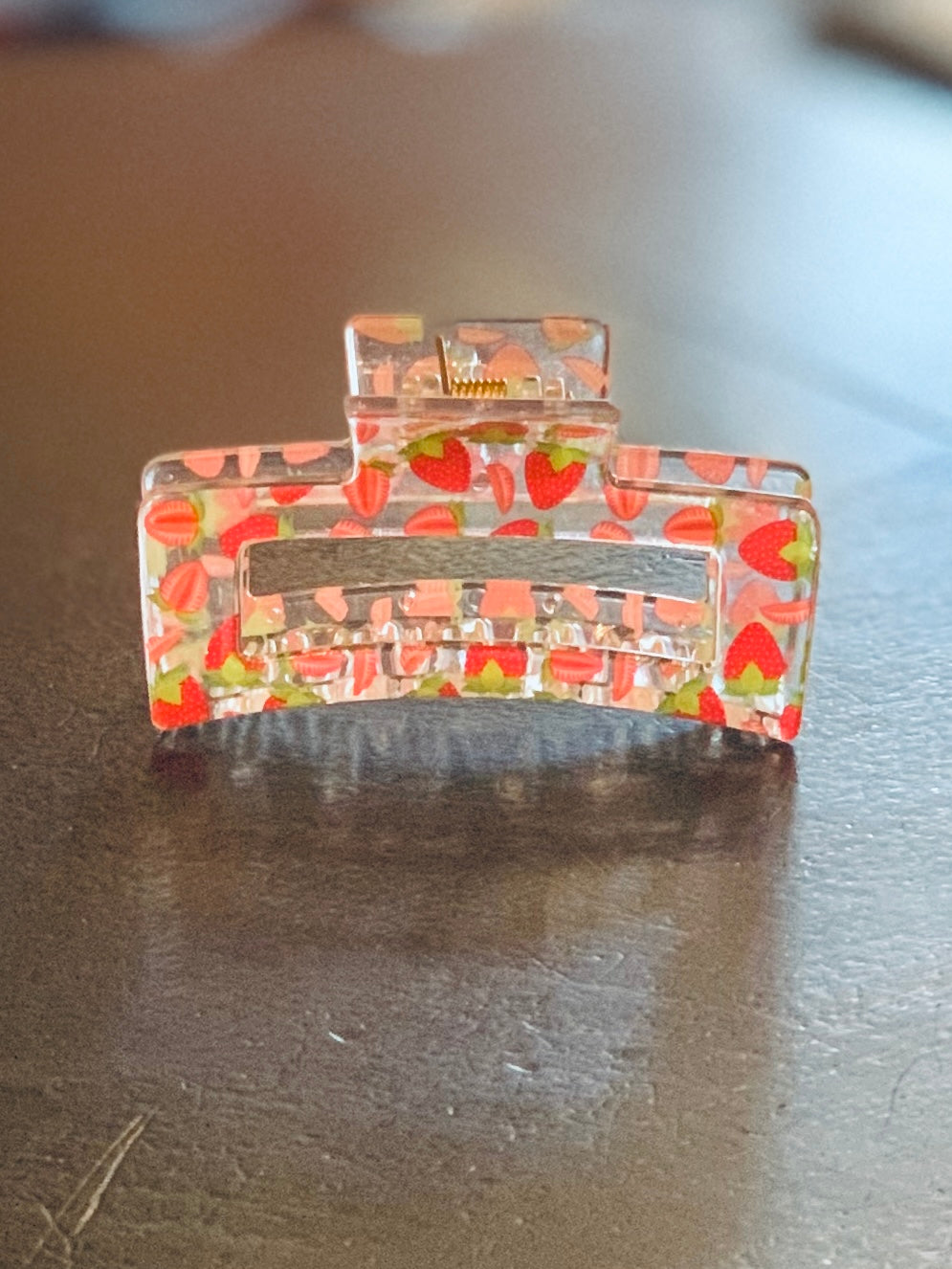 . Strawberry Clear Hair Clip