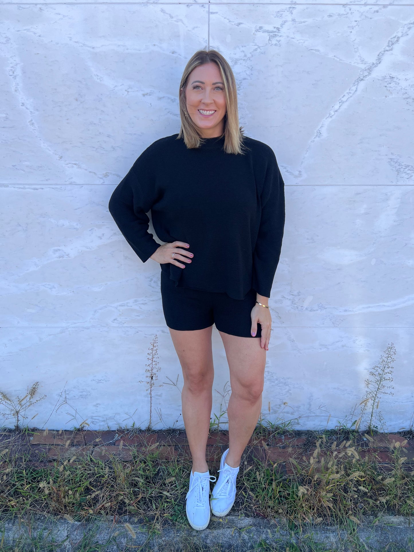 . Lounging Vibes Round Neck Sweater and sweater Short Set