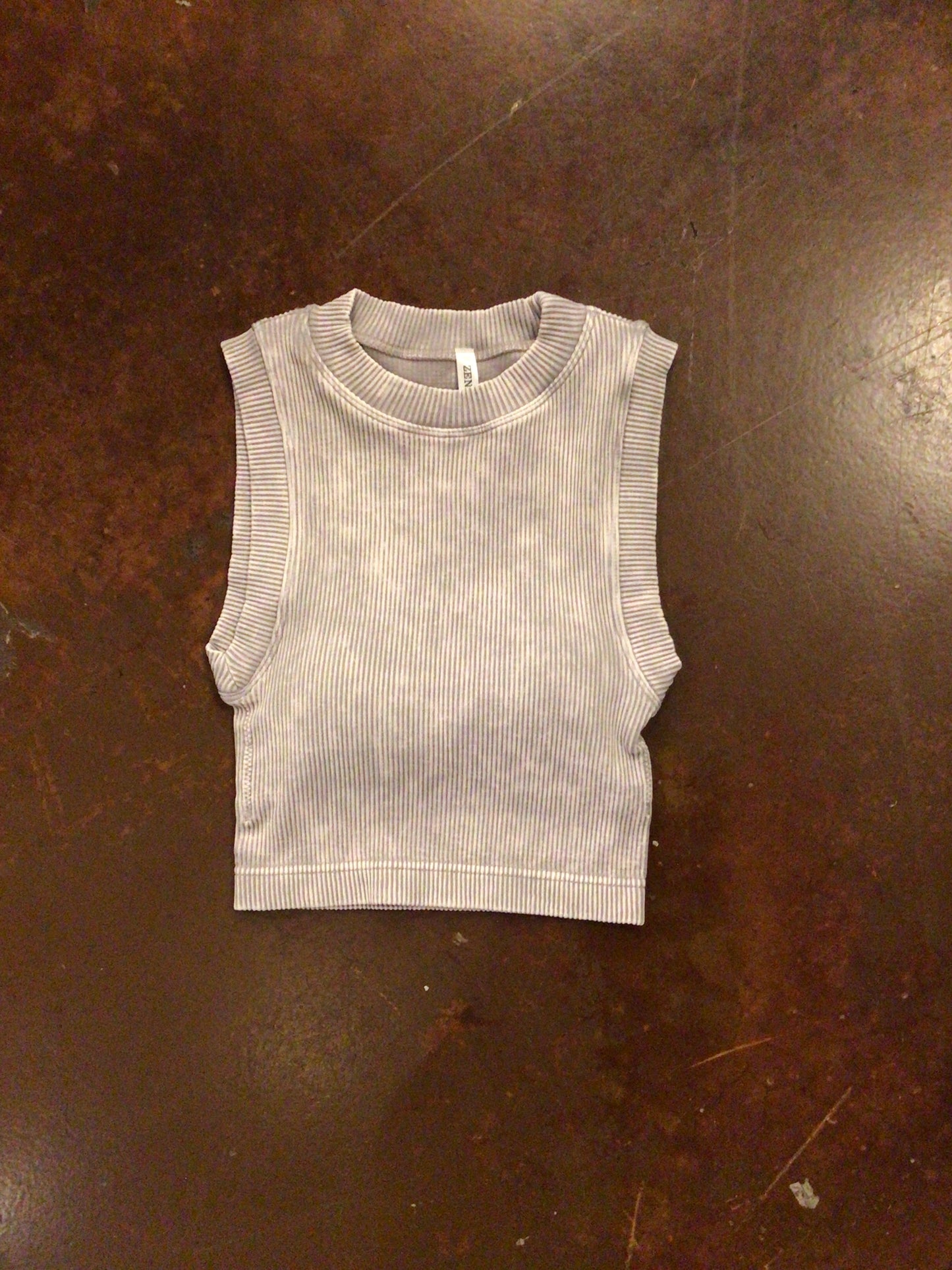 . Ribbed Cropped Muscle Tank
