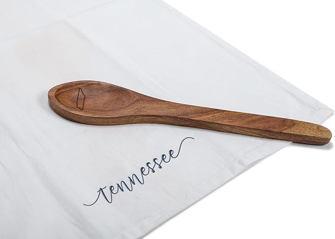 * Tennessee Embroidered Tea Towel and Wood Spoon Set