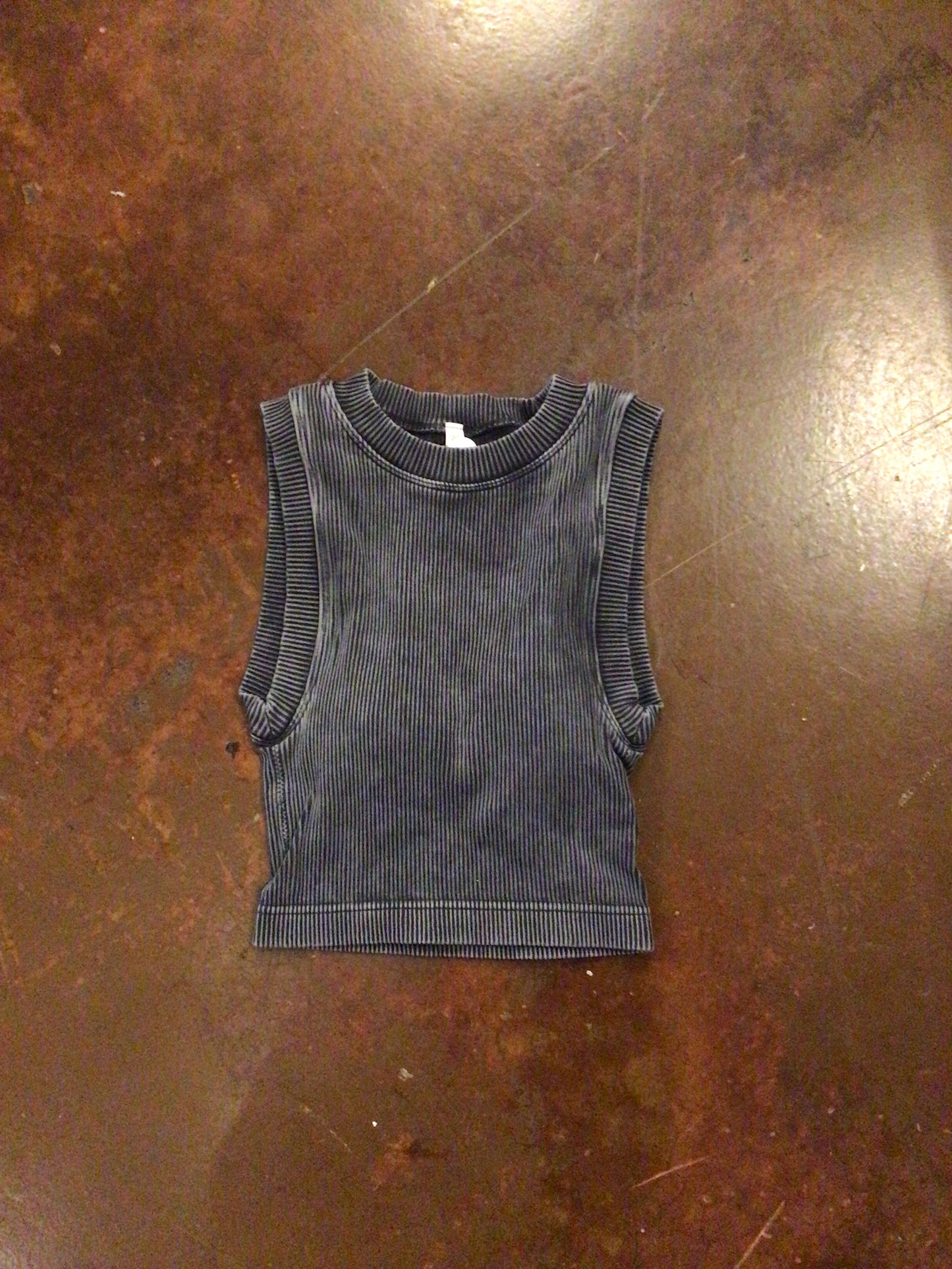 . Ribbed Cropped Muscle Tank