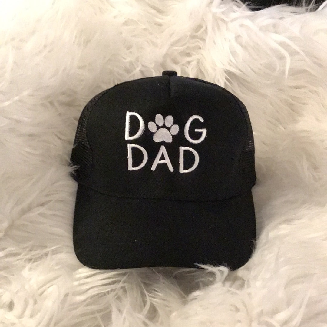 - Embroidered Dog Mom or Dog Dad Trucker Hat- Black