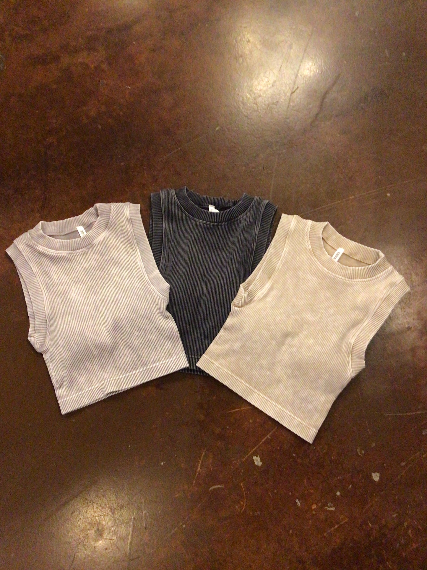 . Ribbed Cropped Muscle Tank