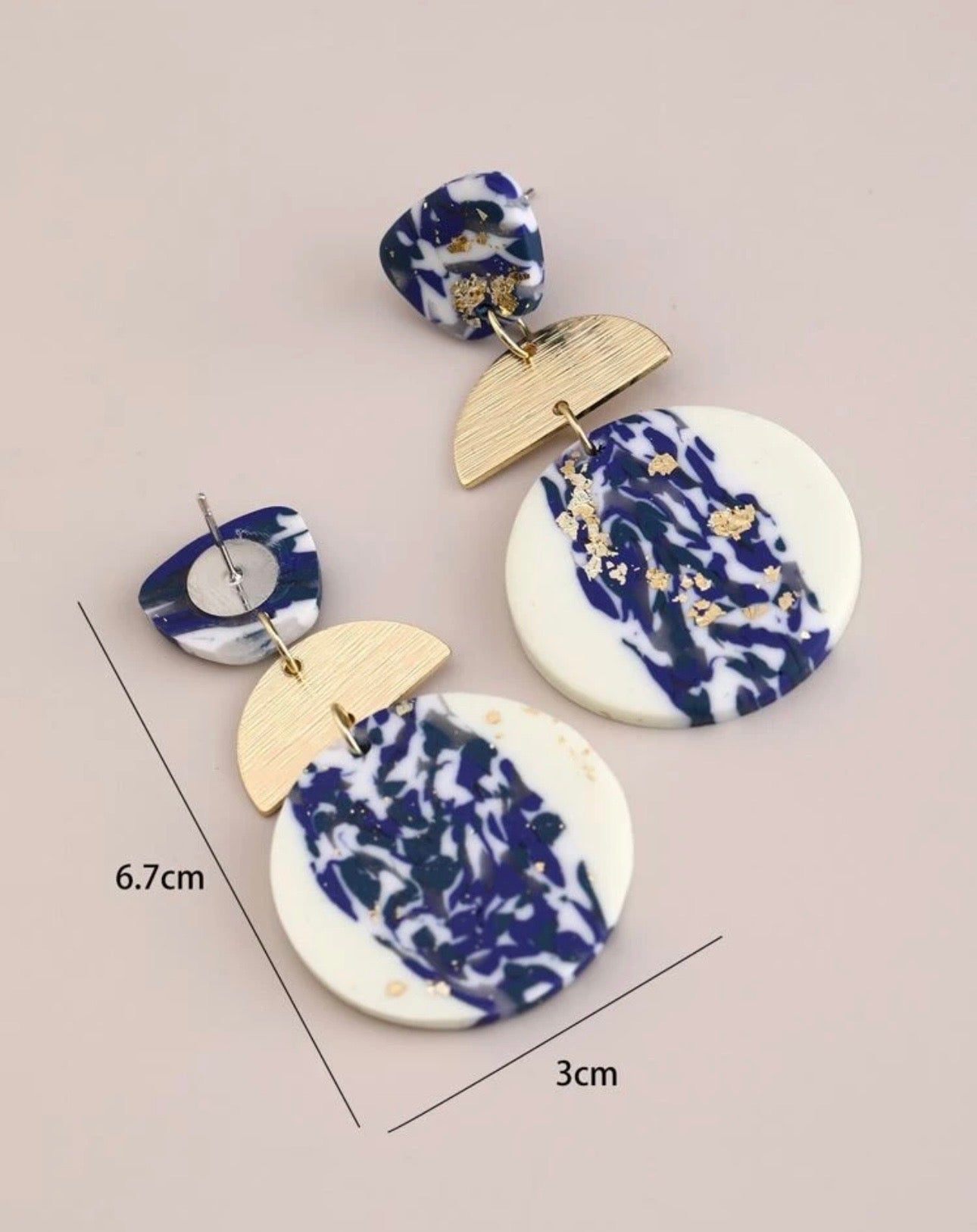 . Missy Blue and Gold Tiered Earrings