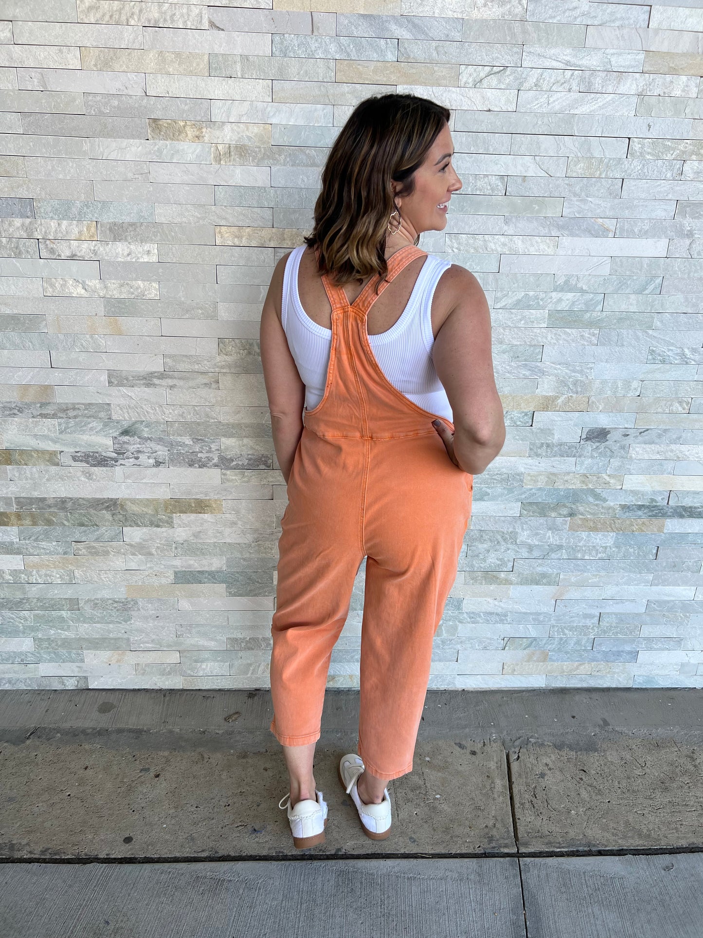 My Favorite Orange Denim Overalls