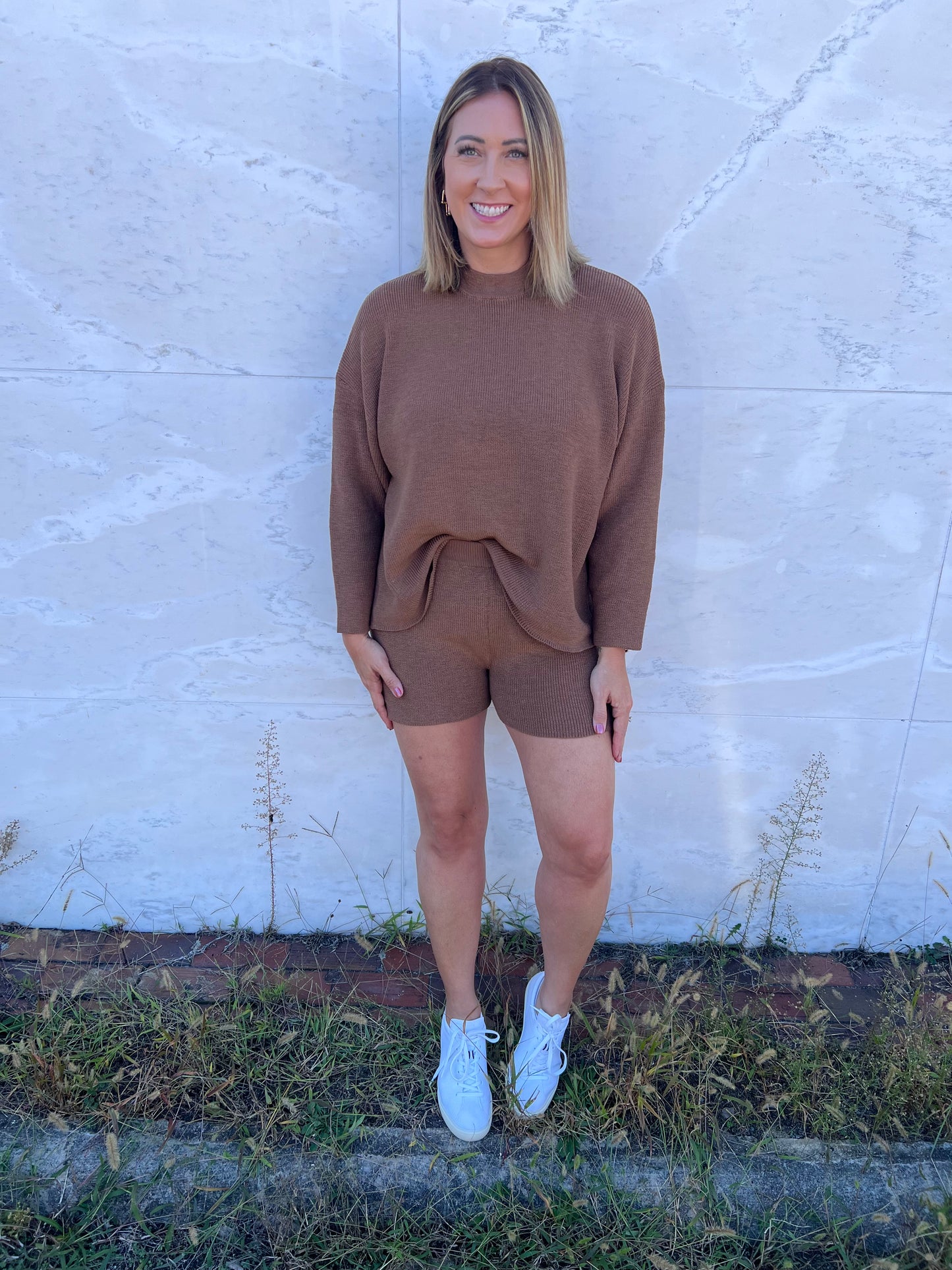 . Lounging Vibes Round Neck Sweater and sweater Short Set