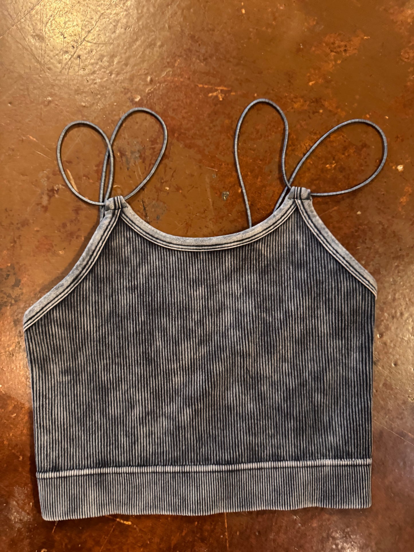 . Bliss Hearts Ribbed Double Strap Brami