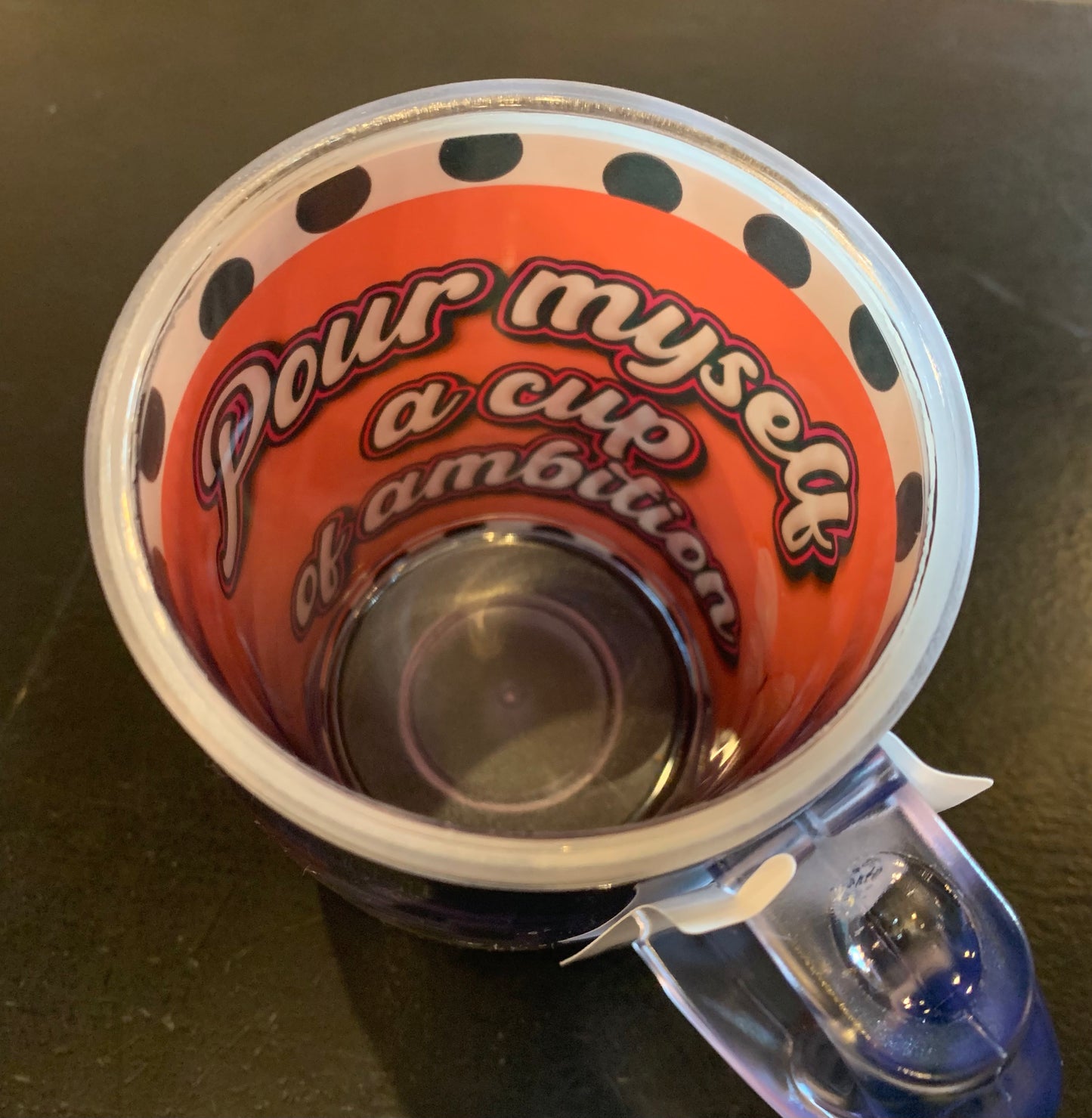 Polka Dot Cup of Ambition Handle Mug