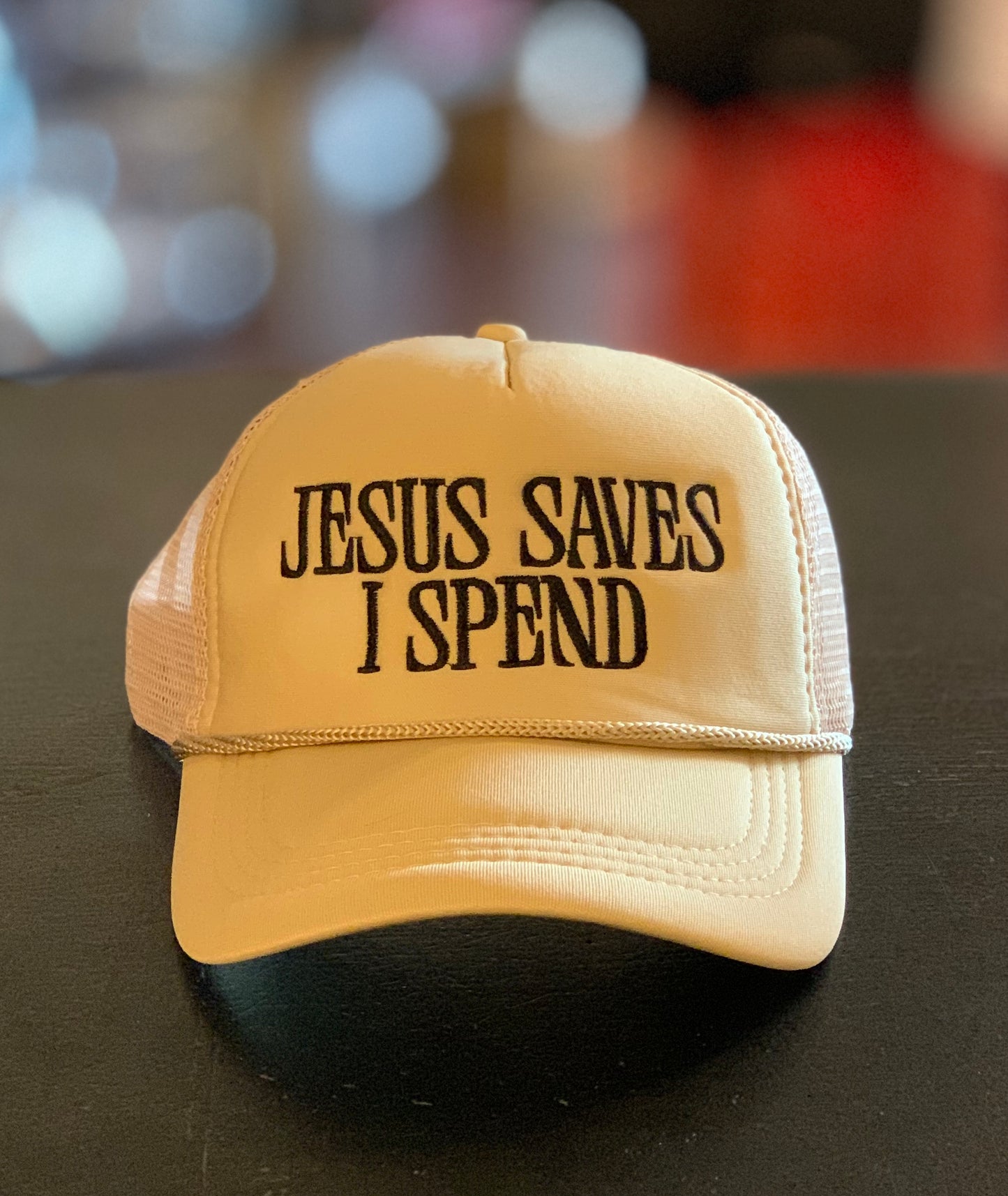 Jesus Saves I Spend Trucker Hat