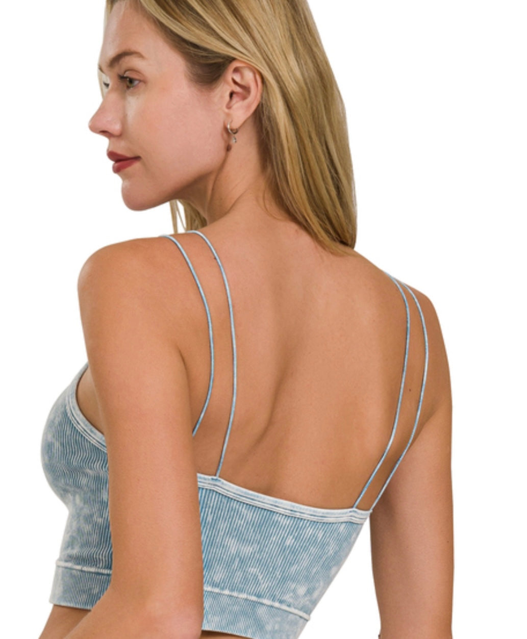 . Bliss Hearts Ribbed Double Strap Brami