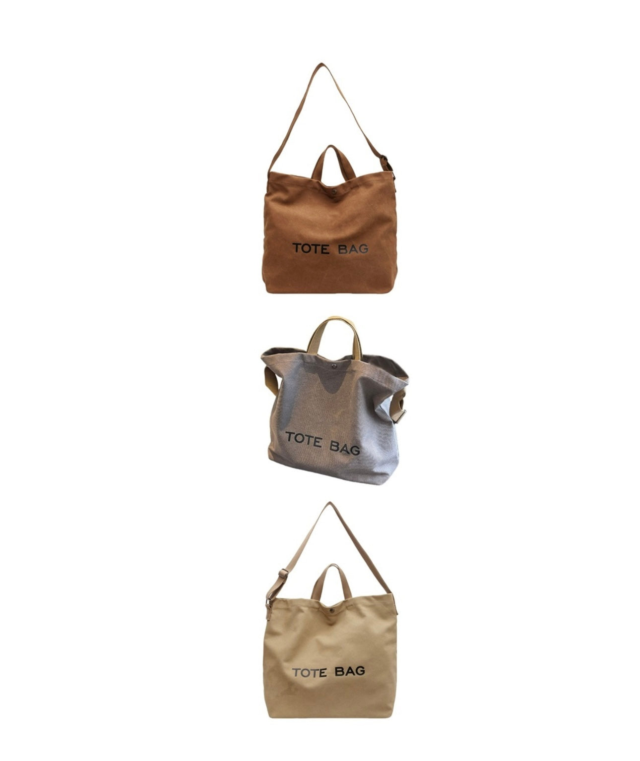 . MINIMALIST LARGE CAPACITY CANVAS SHOULDER TOTE BAG