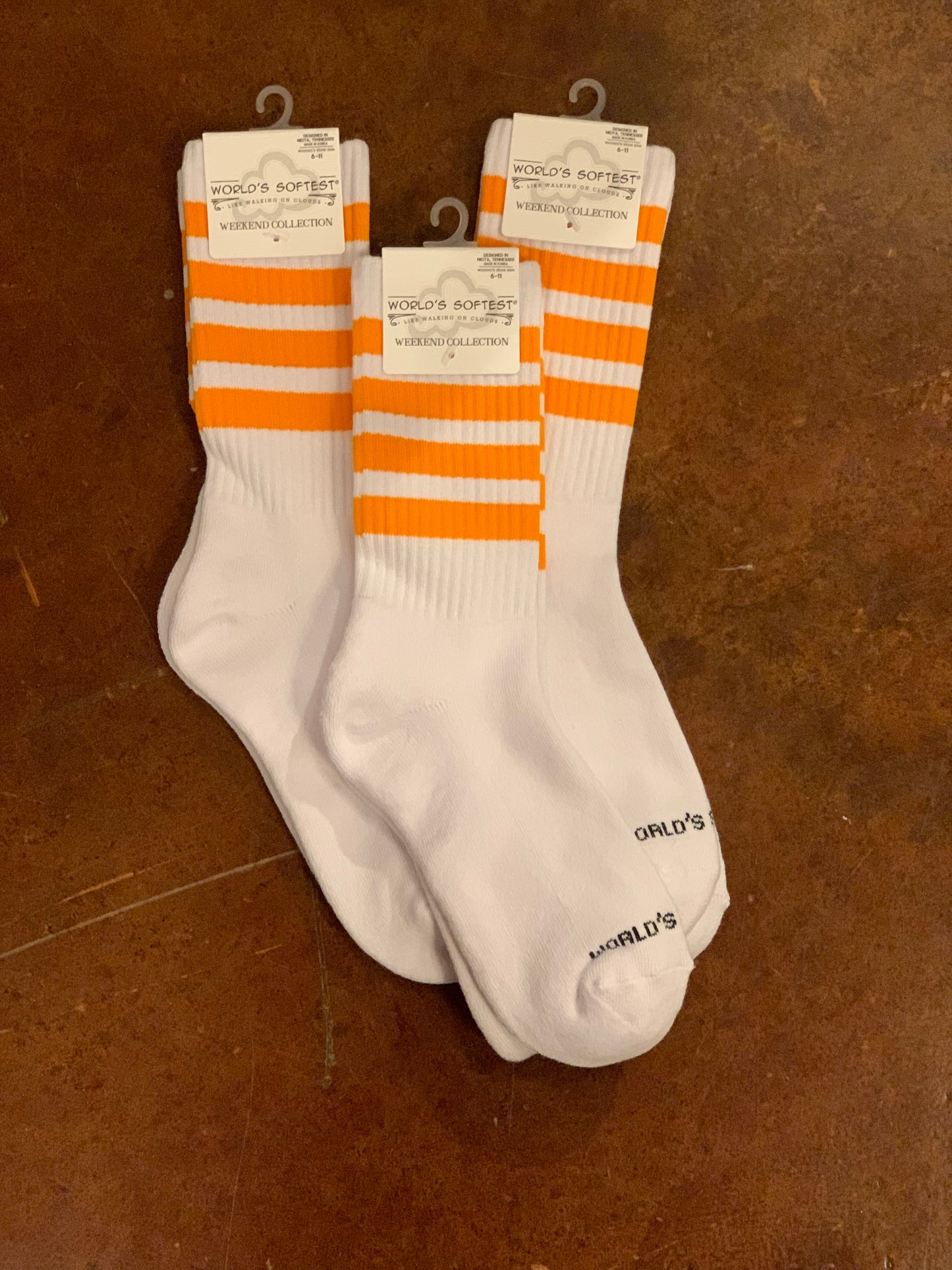 . Orange Stripe Weekend Collection Crew
