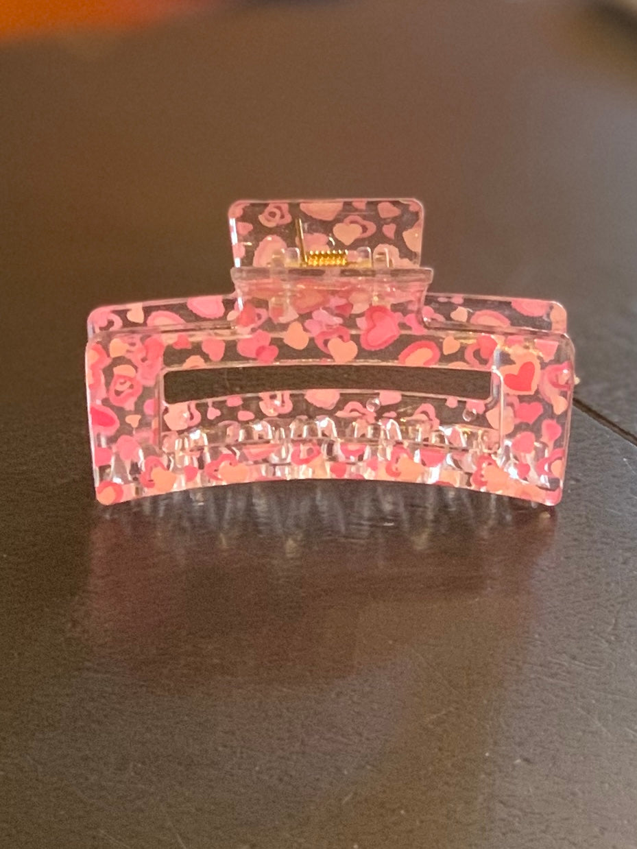. Hearts Clear Hair Clip