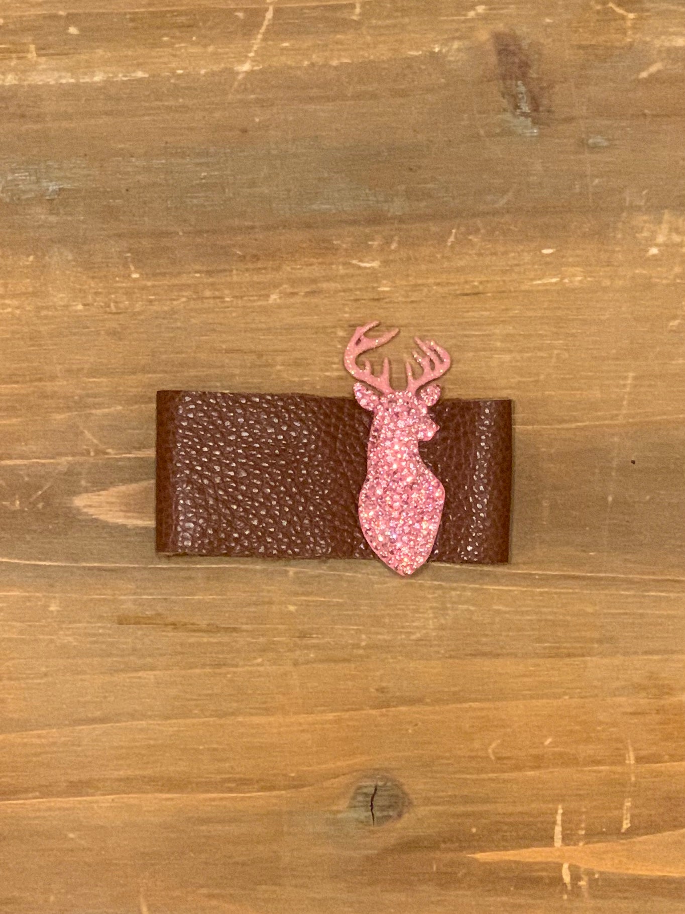 Rhinestone Deer Faux Leather Cuff Bracelet