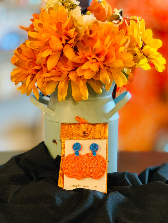 Pumpkin Beaded Earrings