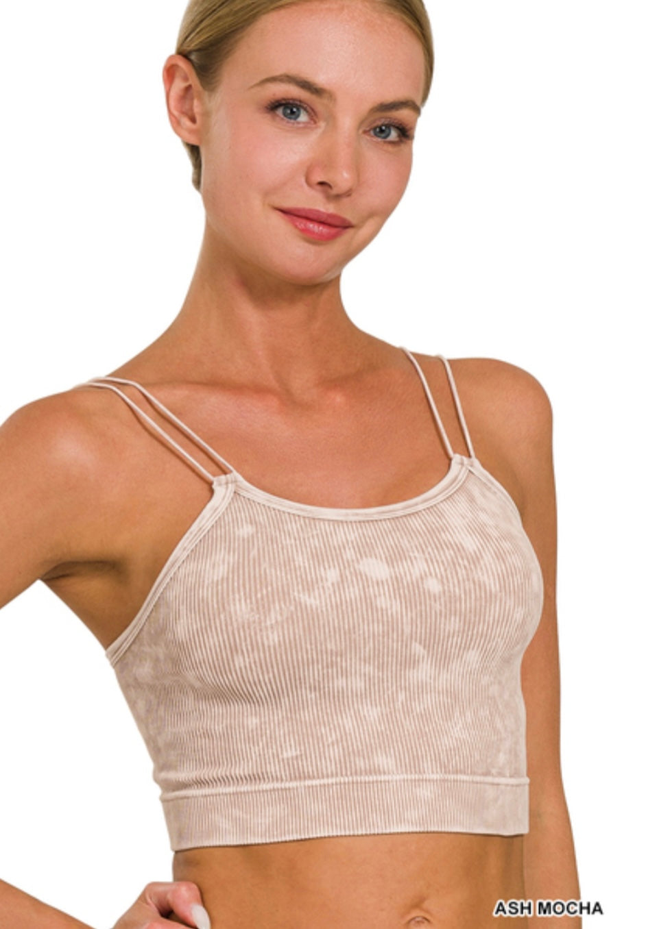 . Bliss Hearts Ribbed Double Strap Brami