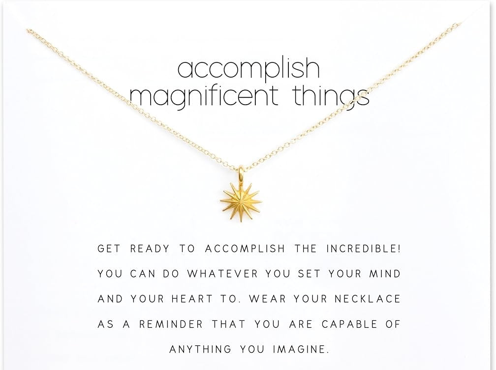 . Accomplish magnificent things card necklace