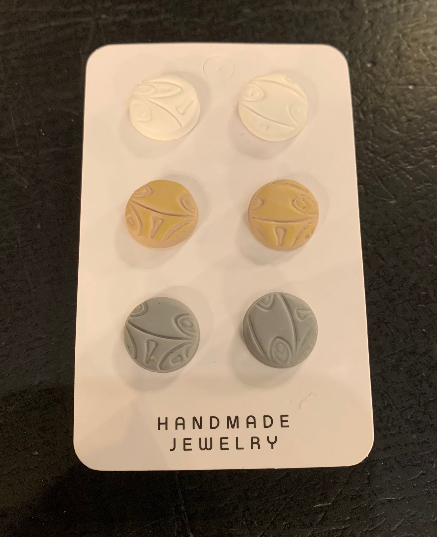 3 Pack Neutral Dot Stud Earrings