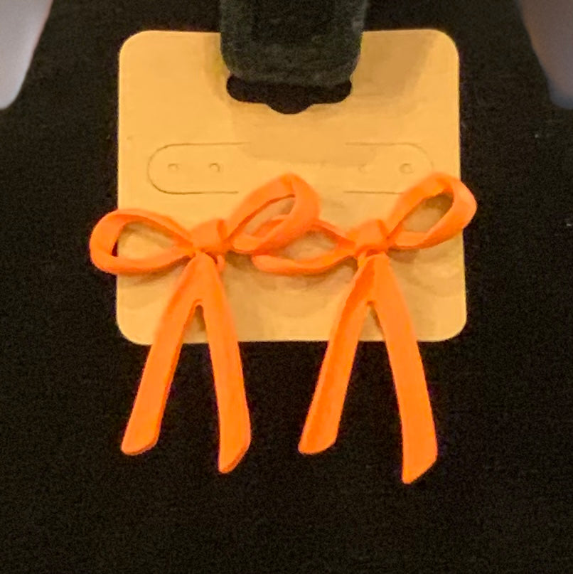 Orange Bow Earrings