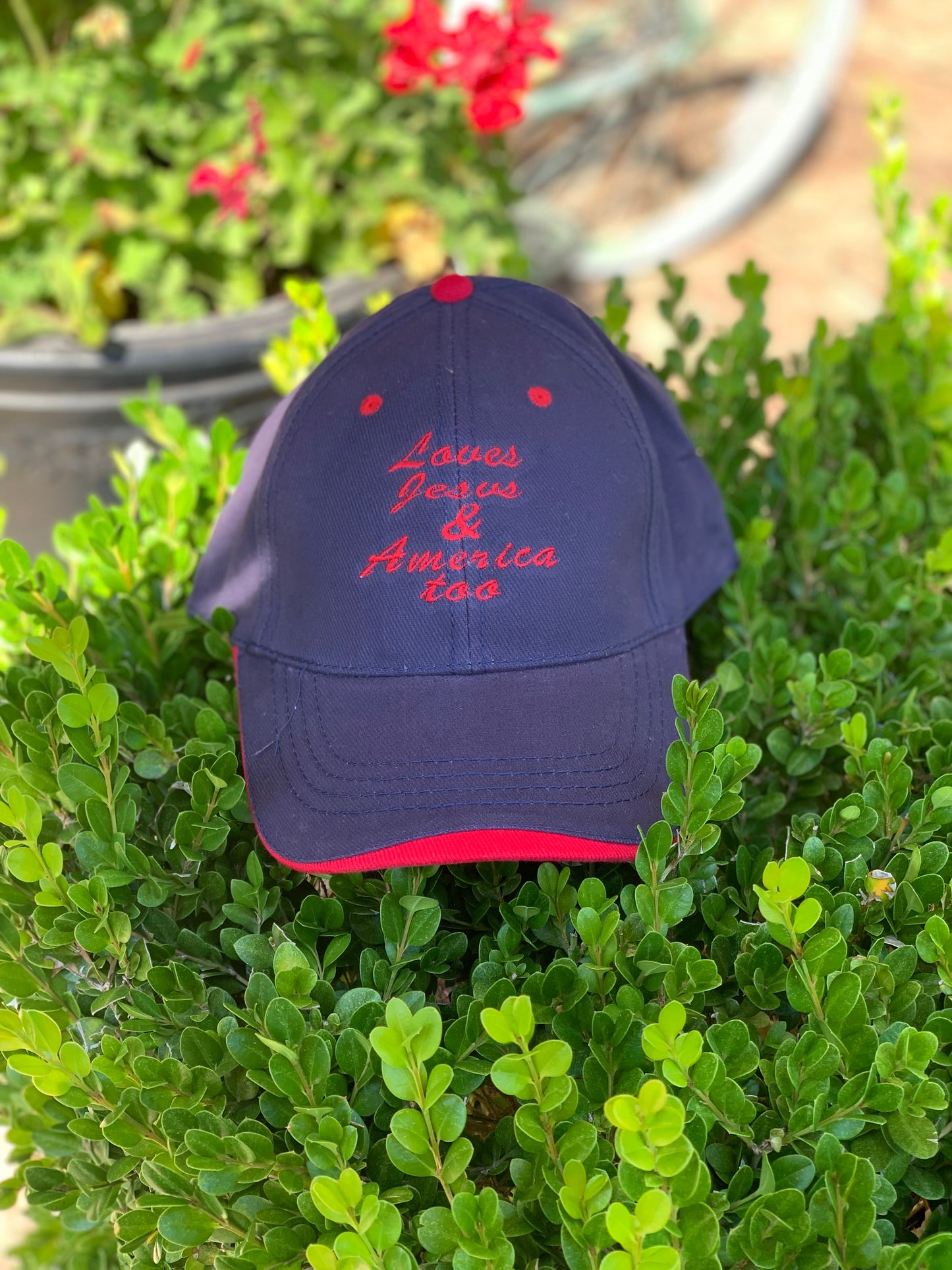 Loves Jesus amd America Too Baseball Cap