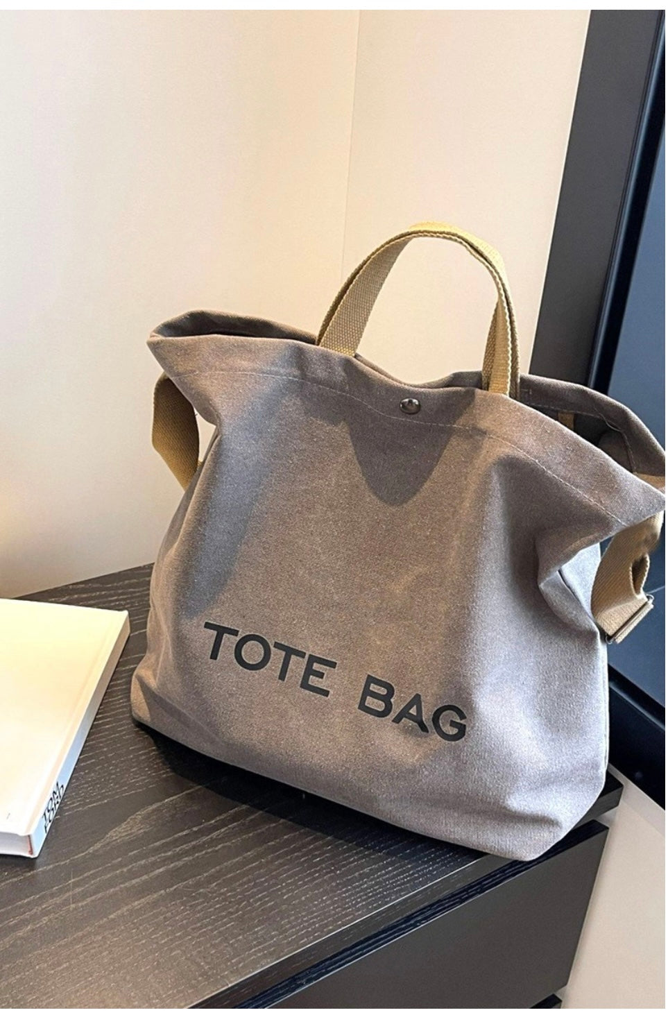 . MINIMALIST LARGE CAPACITY CANVAS SHOULDER TOTE BAG