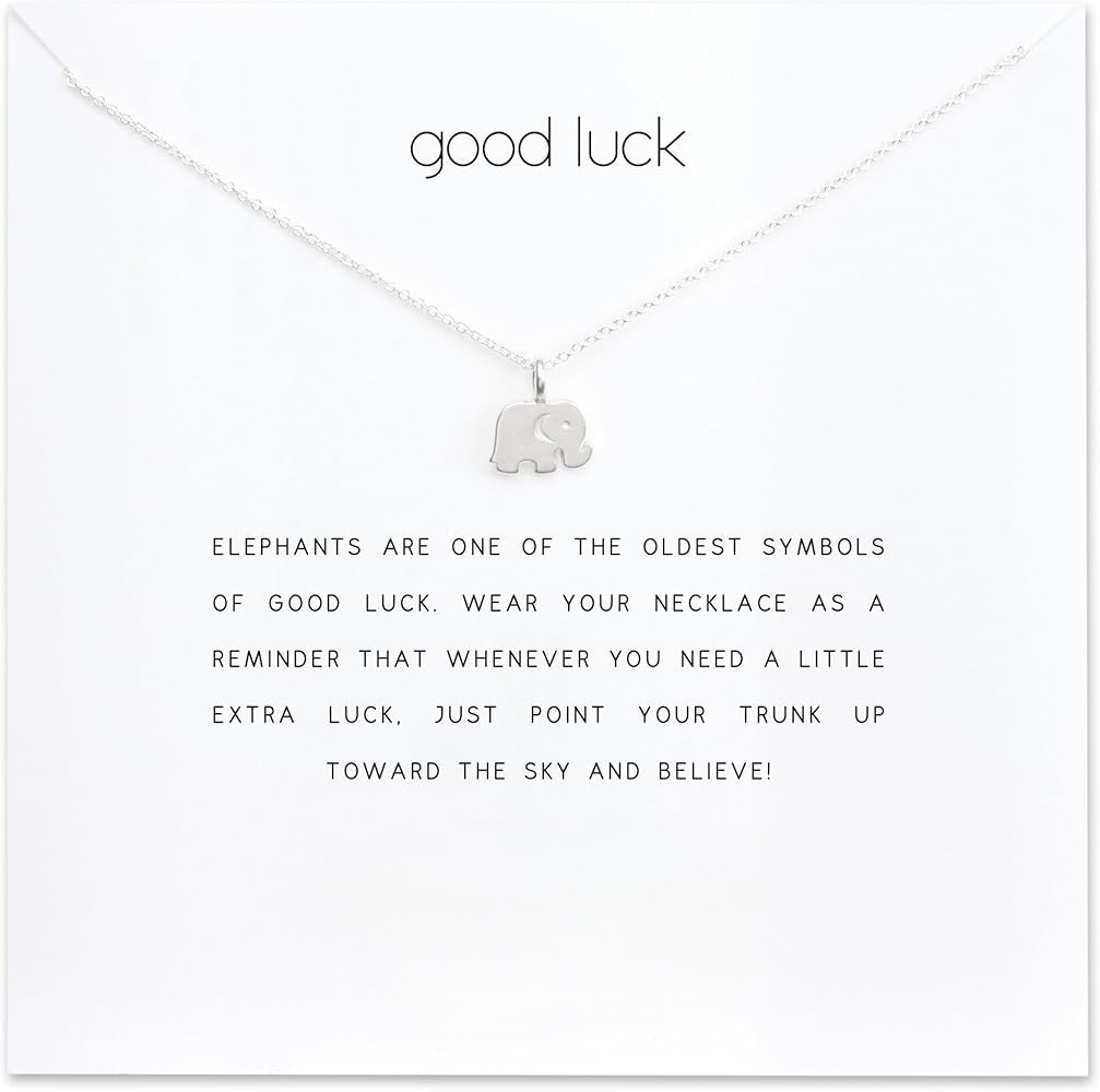 . Good Luck Elephant Card Necklace