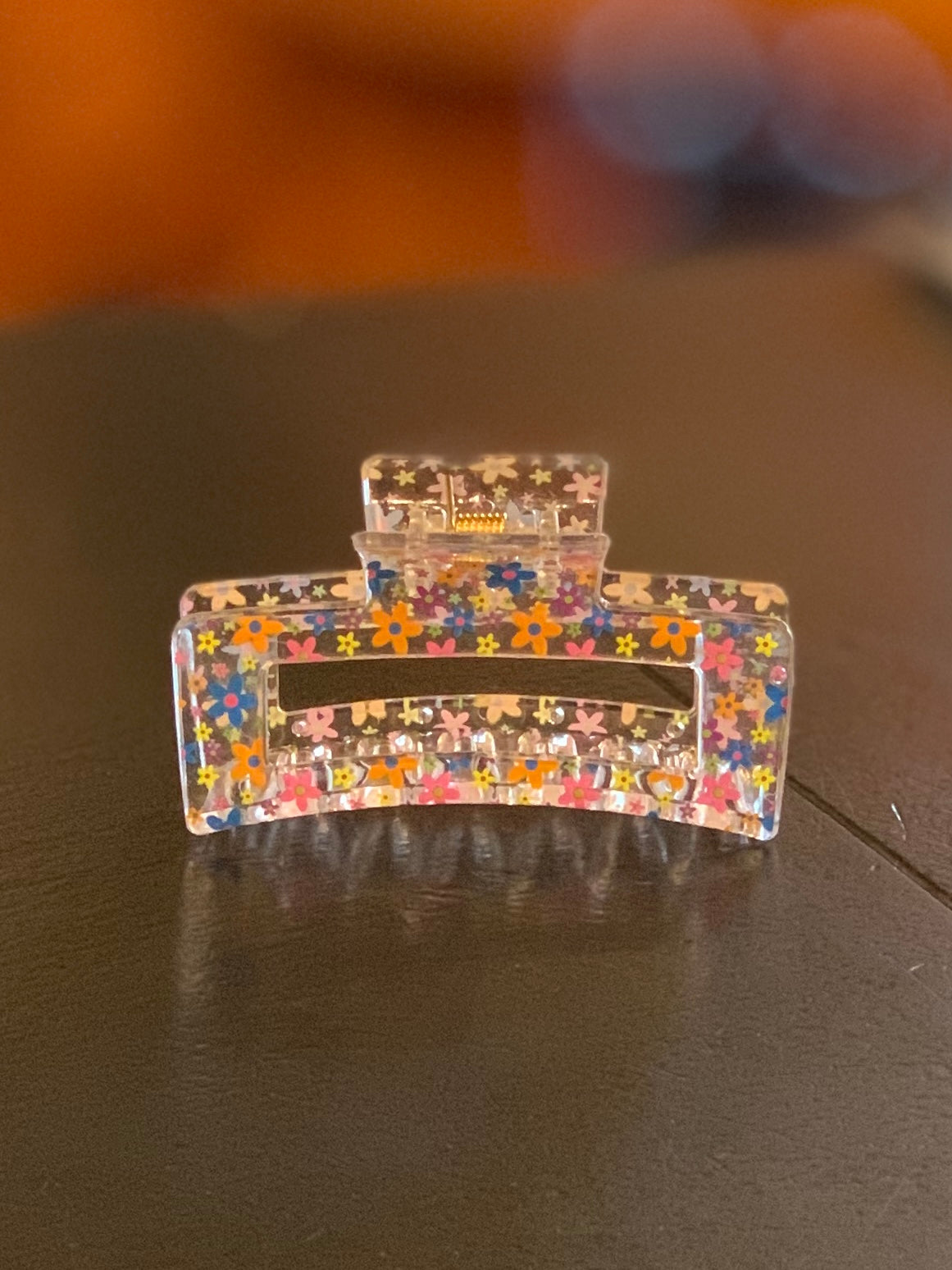 . Multi Flower Clear Hair Clip