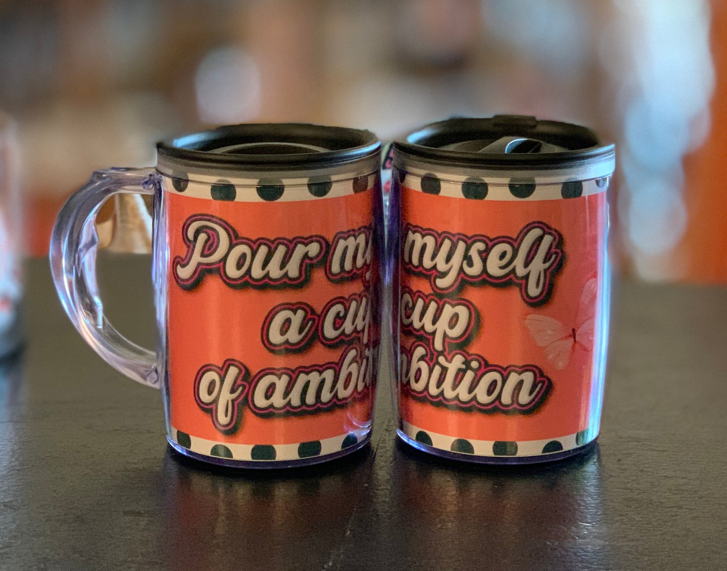 Polka Dot Cup of Ambition Handle Mug