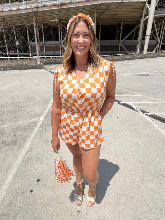 The Tennessee Checkered Poly Romper