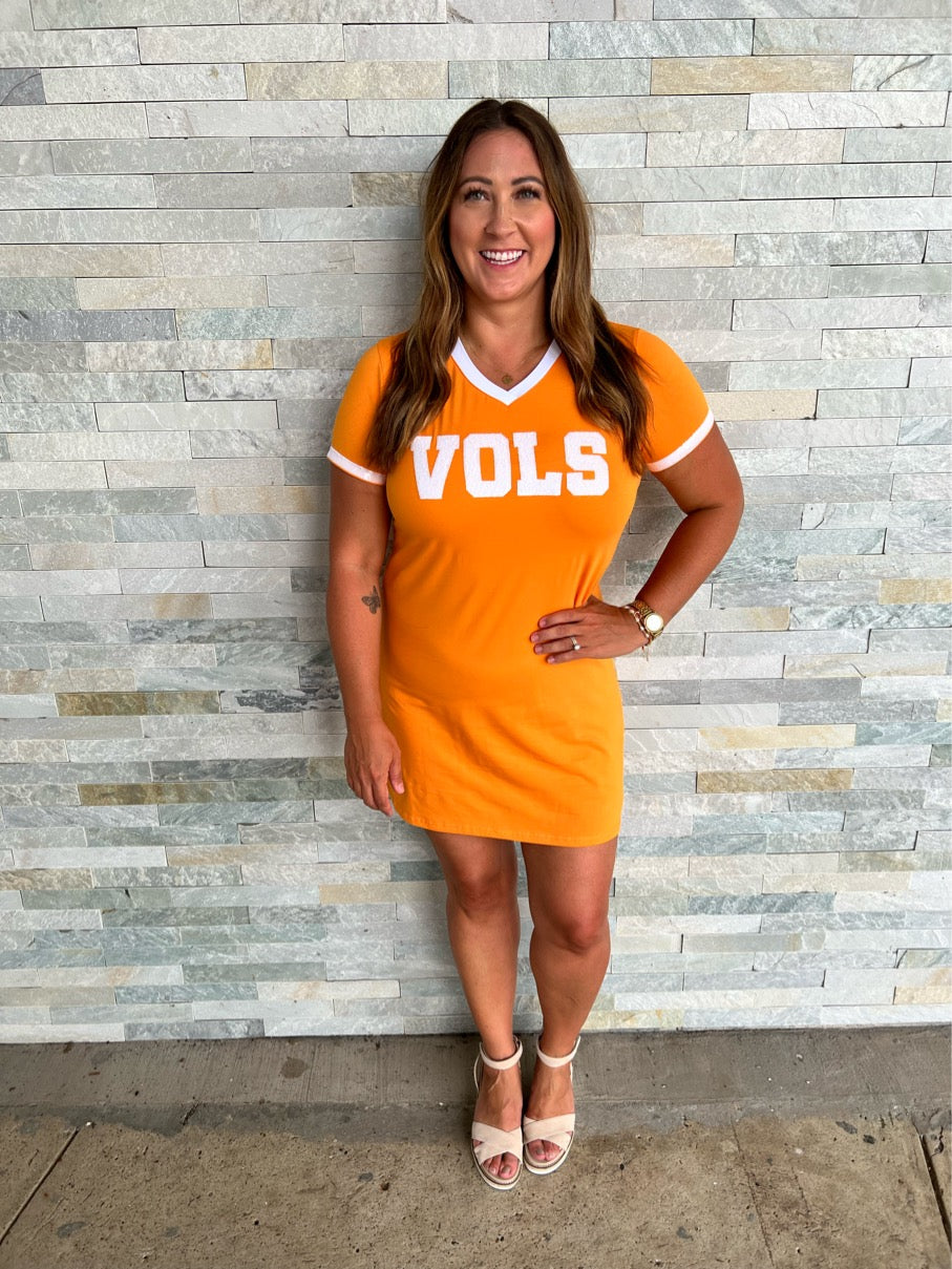 Load image into Gallery viewer, Sequin Vols Jersey Style Tee Dress
